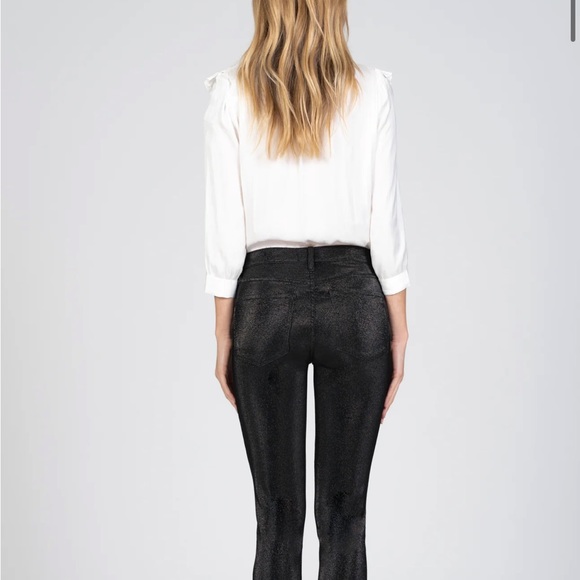 Gisele high rise skinny Black orchid shiny pants - Picture 9 of 11